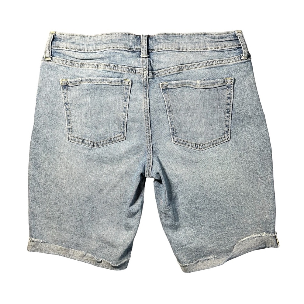 GAP Distressed Blue Denim Cuffed Bermuda Shorts- Women’s Size 8 - Picture 2 of 13
